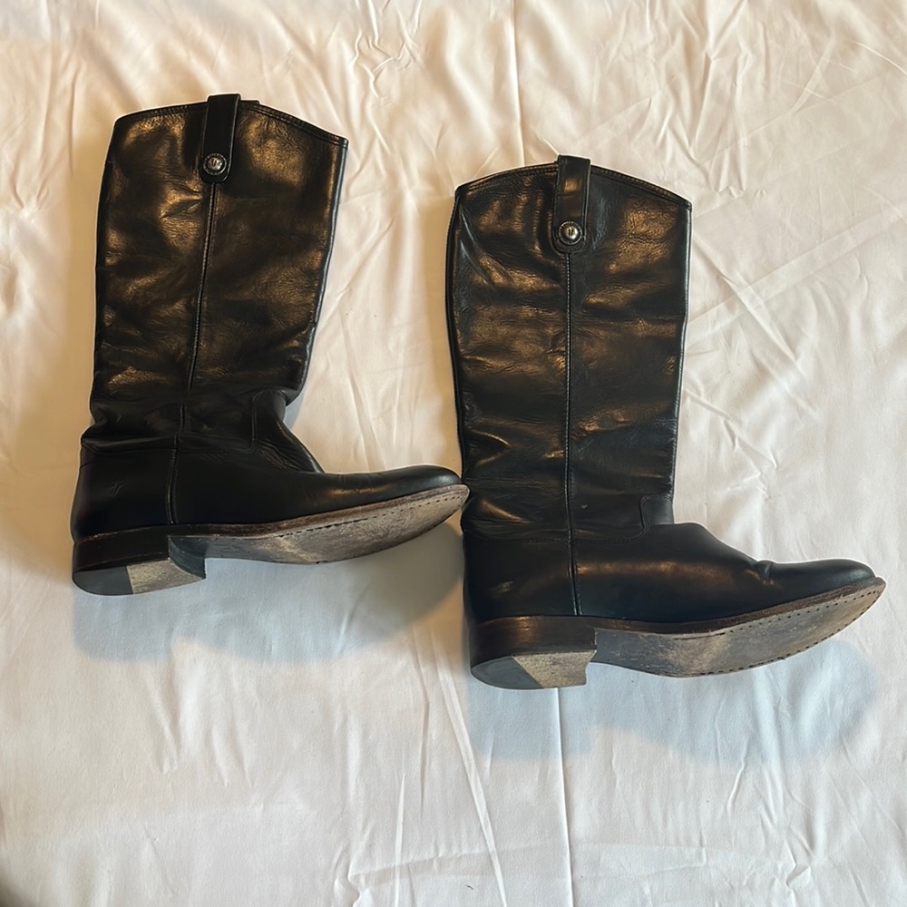 $300 Frye Melissa Button 2 Leather Western Cowboy Cowgirl Equestrian Boots Shoes